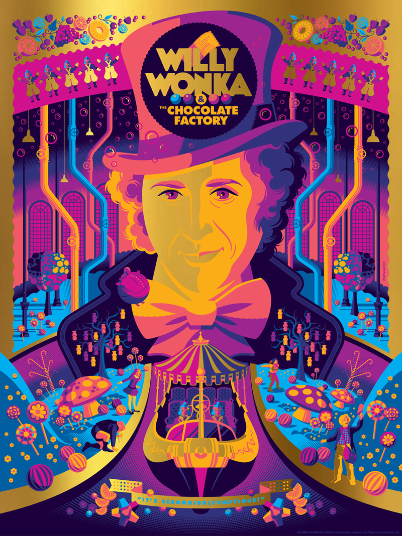 Illustration for article titled This Willy Wonka Poster Is as Colorful and Manic as the Movie Itself